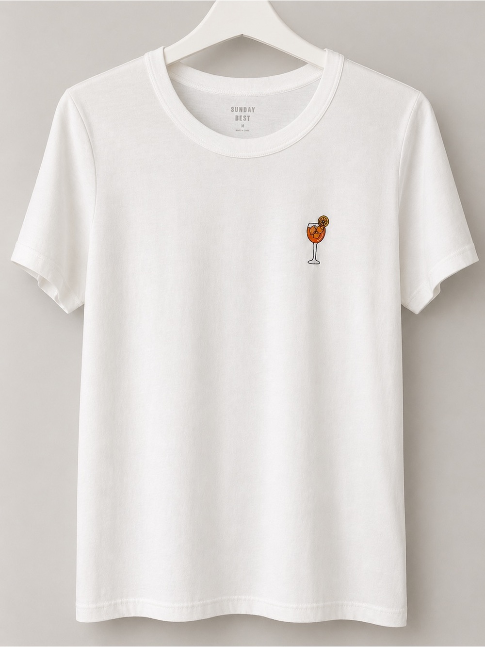 Sunday Best White Cocktail Embroidered Tee M - Picture 2 of 7
